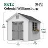Little Cottage Co. Colonial Williamsburg 8x12 Wood Shed Kit (8x12 WCGS-PC)