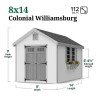 Little Cottage Co. Colonial Williamsburg 8x14 Wood Shed Kit 8x14 WCGS-PC)