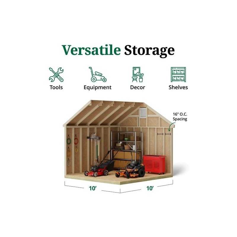 Little Cottage Co. Colonial Williamsburg 10x10 Wood Shed Kit (10x10 WCGS-PC)