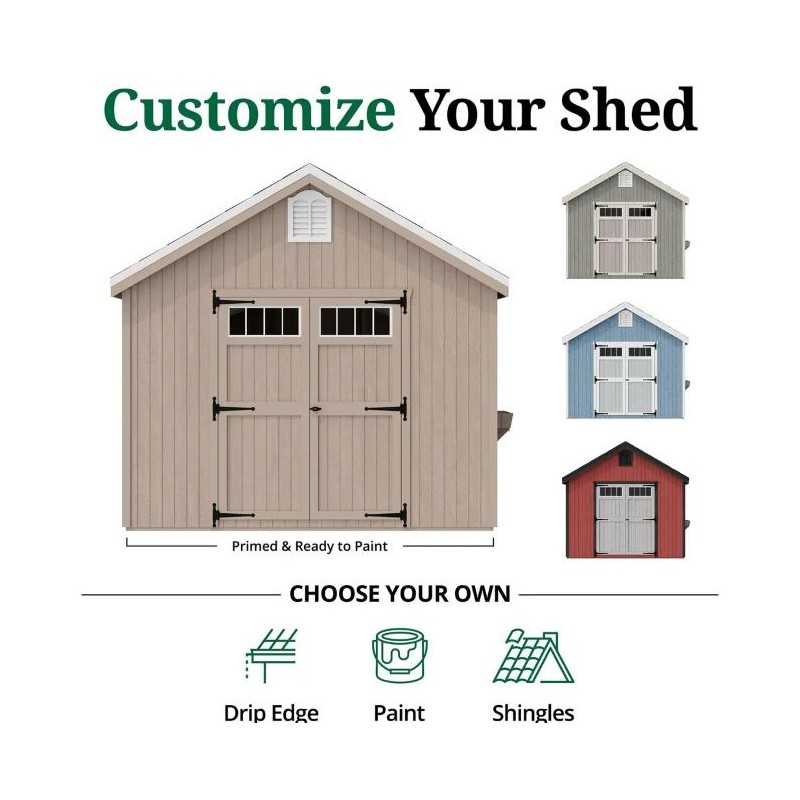 Little Cottage Co. Colonial Williamsburg 10x12 Wood Shed Kit (10x12 WCGS-PC)