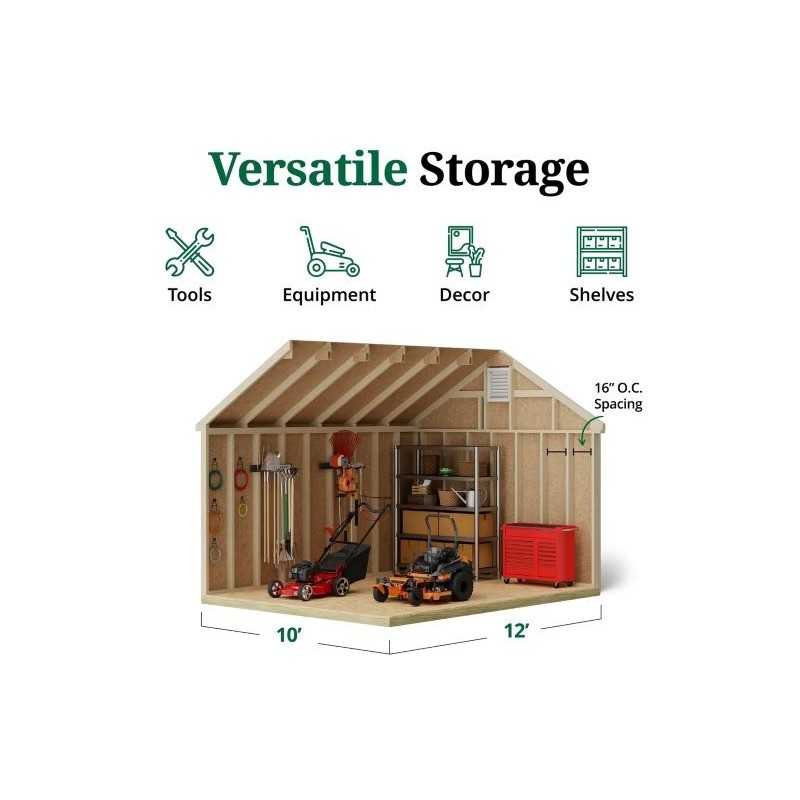 Little Cottage Co. Colonial Williamsburg 10x12 Wood Shed Kit (10x12 WCGS-PC)