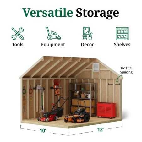 Little Cottage Co. Colonial Williamsburg 10x12 Wood Shed Kit (10x12 WCGS-PC)