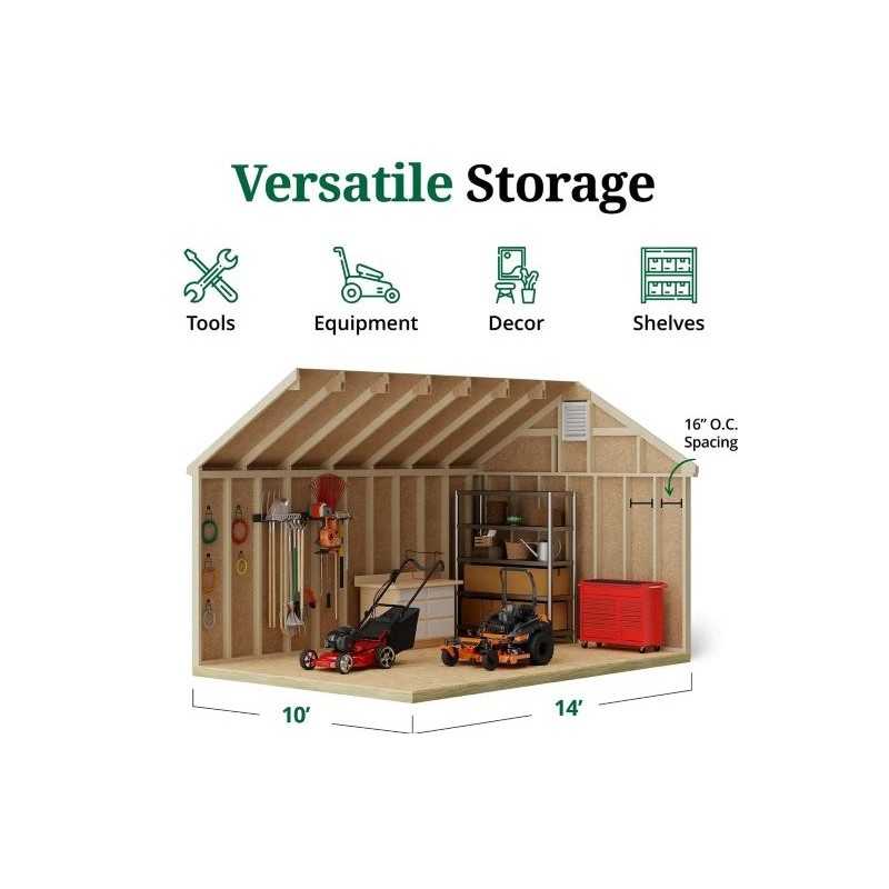 Little Cottage Co. Colonial Williamsburg 10x14 Wood Shed Kit (10x14 WCGS-PC)