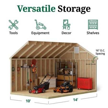 Little Cottage Co. Colonial Williamsburg 10x14 Wood Shed Kit (10x14 WCGS-PC)