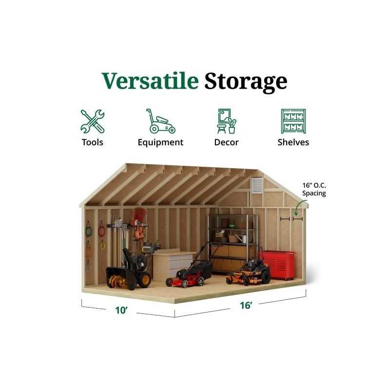 Little Cottage Co. Colonial Williamsburg 10x16 Wood Shed Kit (10x16 WCGS-PC)