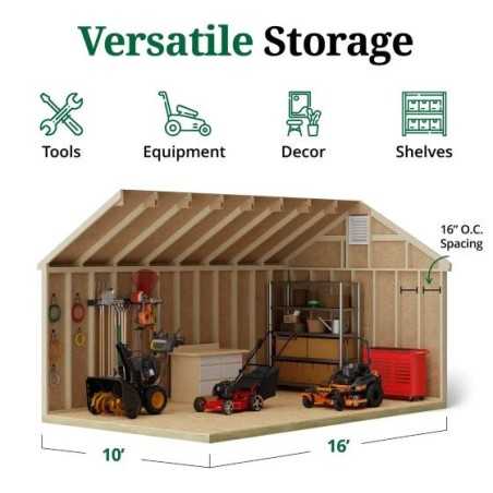 Little Cottage Co. Colonial Williamsburg 10x16 Wood Shed Kit (10x16 WCGS-PC)