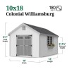 Little Cottage Co. Colonial Williamsburg 10x18 Wood Shed Kit (10x18 WCGS-PC)