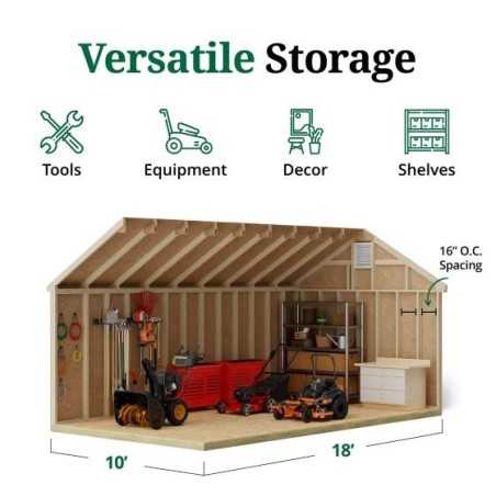 Little Cottage Co. Colonial Williamsburg 10x18 Wood Shed Kit (10x18 WCGS-PC)