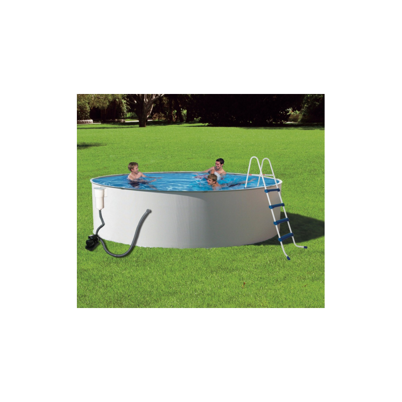 Blue Wave NB19788 Capri Steel Wall Package-12-ft Ground Swimming Pool Gray 12-ft Round x 36-in Deep 