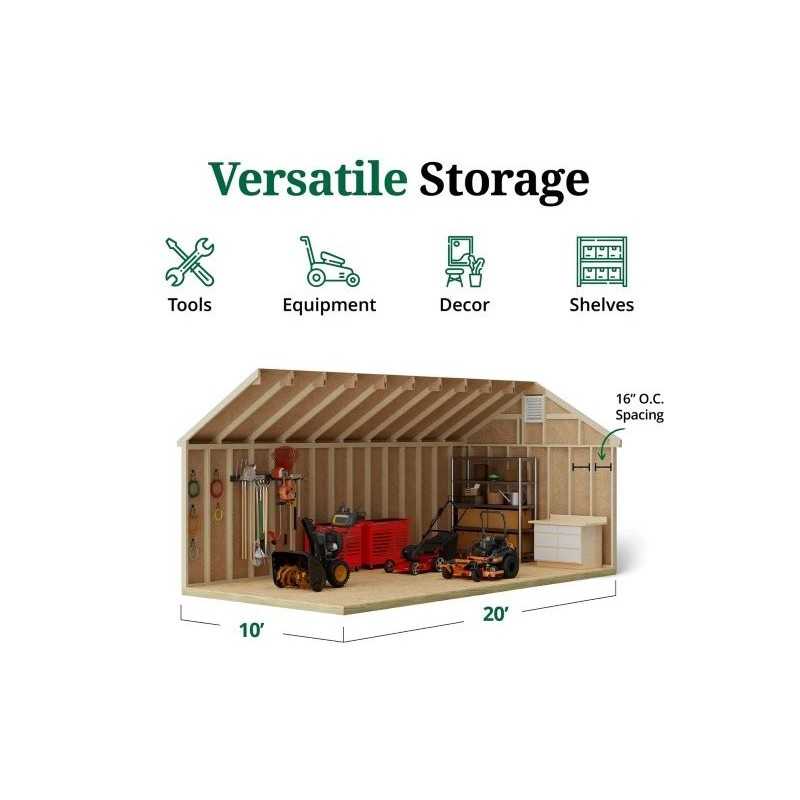 Little Cottage Co. Colonial Williamsburg 10x20 Wood Shed Kit (10x20 WCGS-PC)
