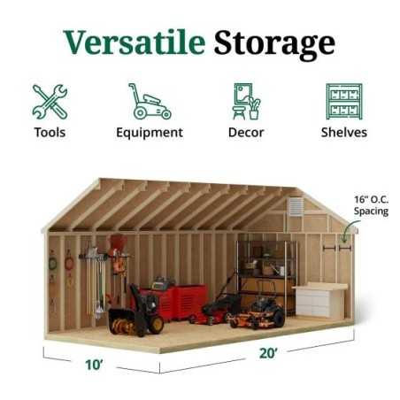 Little Cottage Co. Colonial Williamsburg 10x20 Wood Shed Kit (10x20 WCGS-PC)