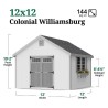 Little Cottage Co. Colonial Williamsburg 12x12 Wood Shed Kit (12x12 WCGS-PC)