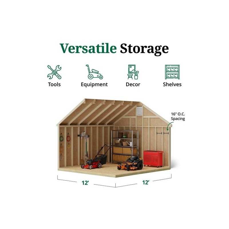 Little Cottage Co. Colonial Williamsburg 12x12 Wood Shed Kit (12x12 WCGS-PC)