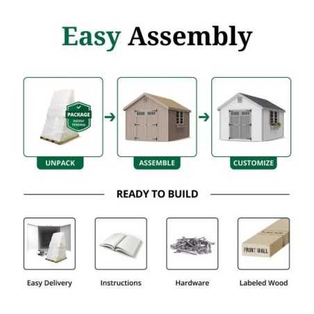 Little Cottage Co. Colonial Williamsburg 12x12 Wood Shed Kit (12x12 WCGS-PC)