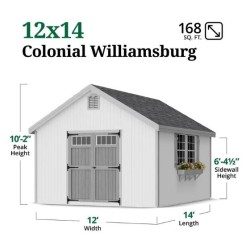 Little Cottage Co. Colonial Williamsburg 12x14 Wood Shed Kit (12x14 WCGS-PC)