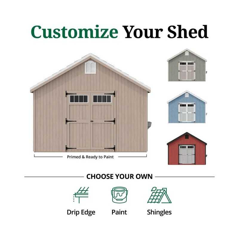 Little Cottage Co. Colonial Williamsburg 12x16 Wood Shed Kit (12x16 WCGS-PC)