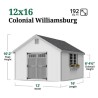 Little Cottage Co. Colonial Williamsburg 12x16 Wood Shed Kit (12x16 WCGS-PC)