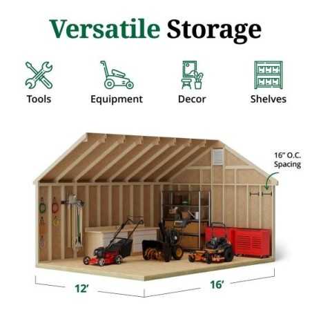 Little Cottage Co. Colonial Williamsburg 12x16 Wood Shed Kit (12x16 WCGS-PC)