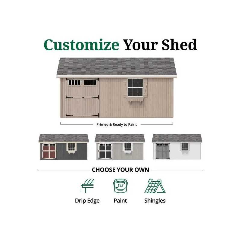 Little Cottage Co. Colonial Pinehurst 10x18 Wood Storage Shed Kit (10x18 PCGS-PC)