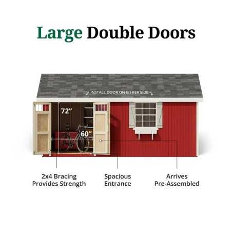 Little Cottage Co. Colonial Pinehurst 10x18 Wood Storage Shed Kit (10x18 PCGS-PC)