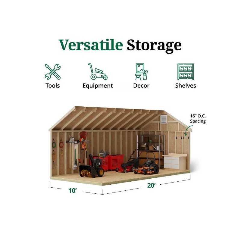 Little Cottage Co. Colonial Pinehurst 10x20 Wood Storage Shed Kit (10x20 PCGS-PC)