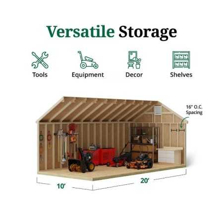 Little Cottage Co. Colonial Pinehurst 10x20 Wood Storage Shed Kit (10x20 PCGS-PC)