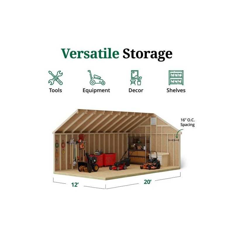 Little Cottage Co. Colonial Williamsburg 12x20 Wood Shed Kit (12x20 WCGS-PC)