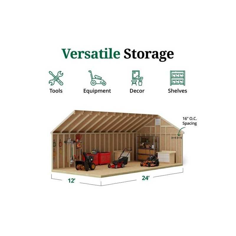 Little Cottage Co. Colonial Williamsburg 12x24 Wood Shed Kit (12x24 WCGS-PC)