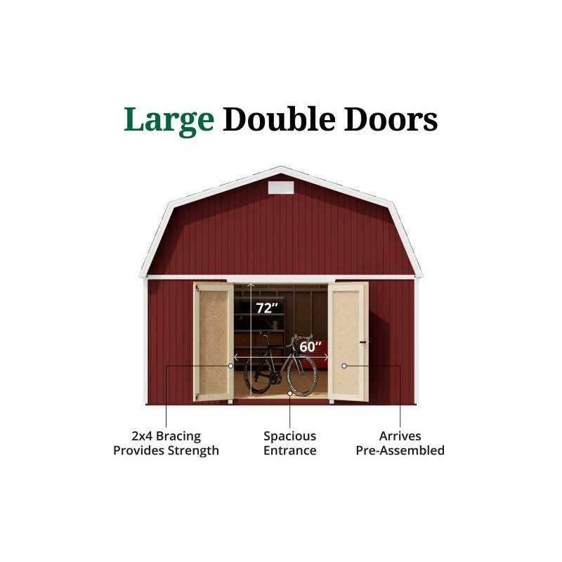 Little Cottage Co. 14x18 Classic Gambrel Large Barn Shed Kit (14x18 CGLB-PC)