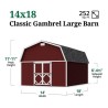 Little Cottage Co. 14x18 Classic Gambrel Large Barn Shed Kit (14x18 CGLB-PC)