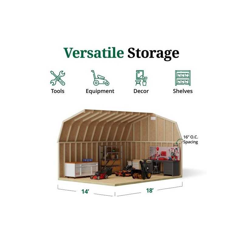 Little Cottage Co. 14x18 Classic Gambrel Large Barn Shed Kit (14x18 CGLB-PC)