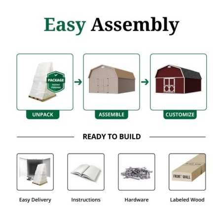 Little Cottage Co. 14x22 Classic Gambrel Large Barn Shed Kit (14x22 CGLB-PC)