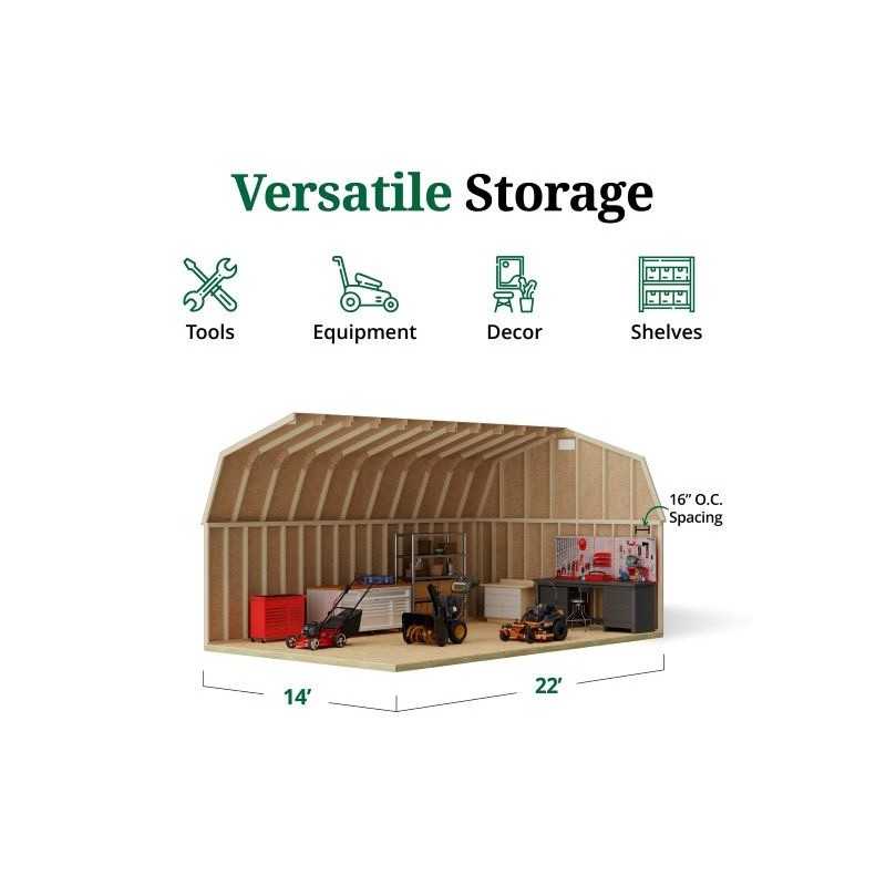 Little Cottage Co. 14x22 Classic Gambrel Large Barn Shed Kit (14x22 CGLB-PC)