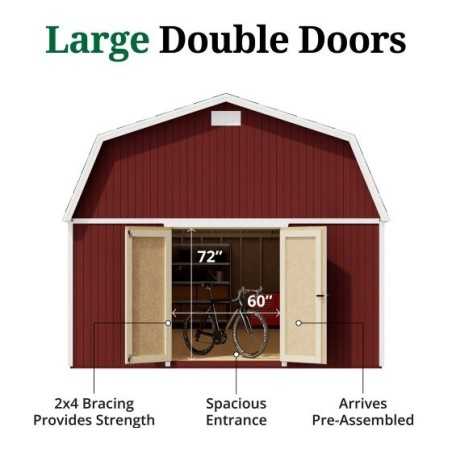 Classic 14x30 Gambrel Large Barn Shed Kit (14x30 CGLB-PC)