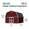 Little Cottage Co. 16x1 Classic Gambrel Large Barn Shed Kit (16x18 CGLB-PC)