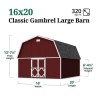 Little Cottage Co. 16x20 Classic Gambrel Large Barn Shed Kit (16x20 CGLB-PC)
