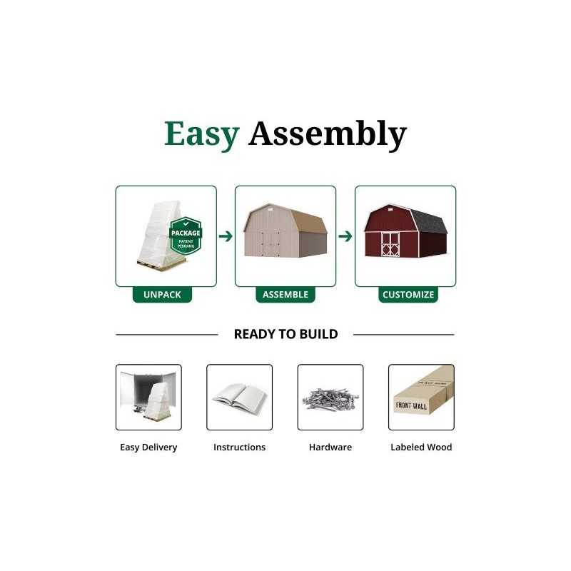 Little Cottage Co. 16x22 Classic Gambrel Large Barn Shed Kit (16x22 CGLB-PC)