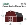 Little Cottage Co. 16x24 Classic Gambrel Large Barn Shed Kit (16x24 CGLB-PC)