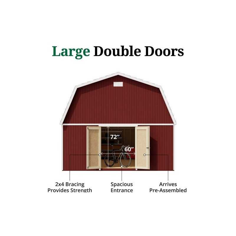 Little Cottage Co. 16x26 Classic Gambrel Large Barn Shed Kit (16x26 CGLB-PC)