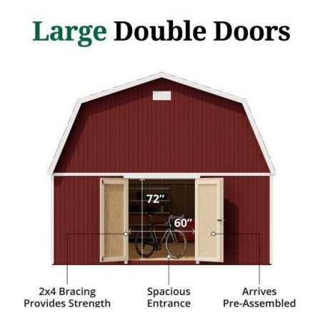 Little Cottage Co. 16x26 Classic Gambrel Large Barn Shed Kit (16x26 CGLB-PC)