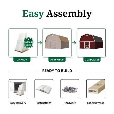 Little Cottage Co. 16x28 Classic Gambrel Large Barn Shed Kit (16x28 CGLB-PC)