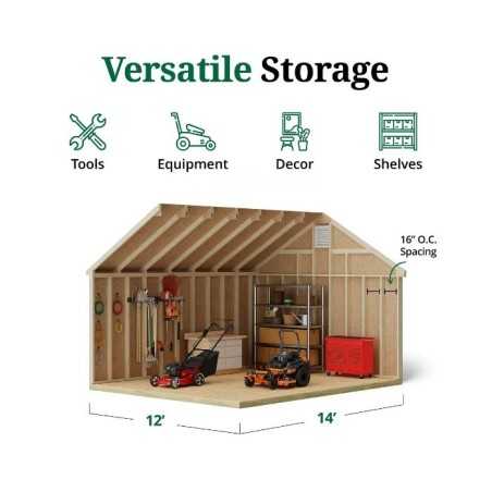 Little Cottage Co. Colonial Pinehurst 12x14 Wood Storage Shed Kit (12x14 PCGS-PC)