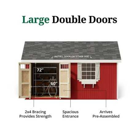 Little Cottage Co. Colonial Pinehurst 12x16 Wood Storage Shed Kit (12x16 PCGS-PC)