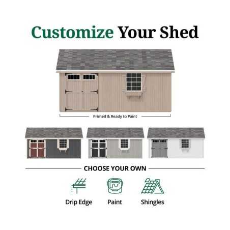Little Cottage Co. Colonial Pinehurst 12x18 Wood Storage Shed Kit (12x18 PCGS-PC)