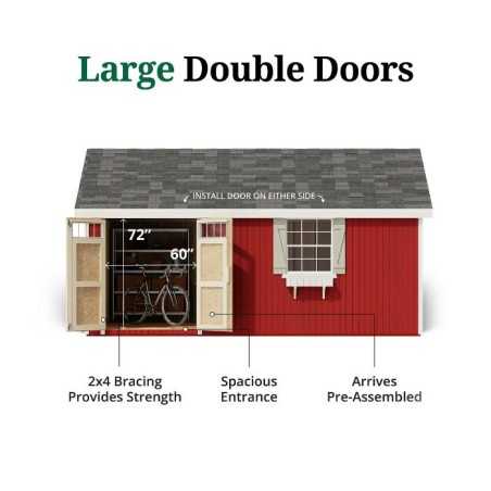 Little Cottage Co. Colonial Pinehurst 12x18 Wood Storage Shed Kit (12x18 PCGS-PC)