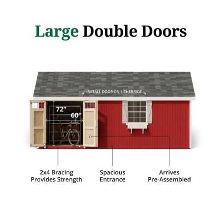 Little Cottage Co. Colonial Pinehurst 12x20 Wood Storage Shed Kit (12x20 PCGS-PC)