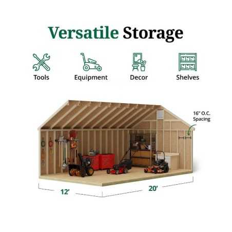 Little Cottage Co. Colonial Pinehurst 12x20 Wood Storage Shed Kit (12x20 PCGS-PC)