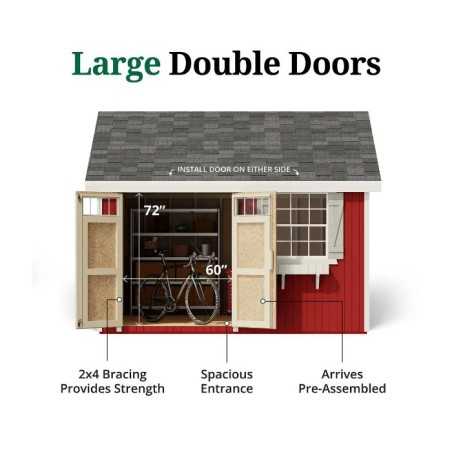 Little Cottage Co. Colonial Pinehurst 12x12 Wood Storage Shed Kit (12x12 PCGS-PC)