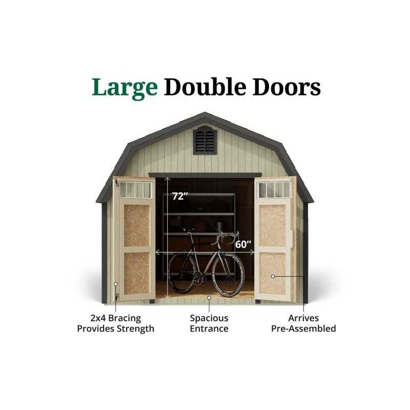 Little Cottage Co. Colonial Greenfield 10x20 Wood Barn Shed Kit (10x20 GCGS-PC)