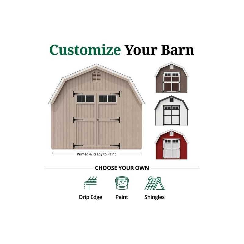 Little Cottage Co. Colonial Greenfield 10x20 Wood Barn Shed Kit (10x20 GCGS-PC)